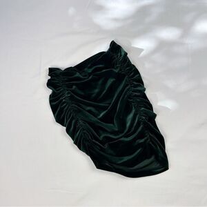 express | green velvet mini skirt | size s